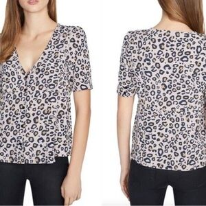 XS Sanctuary Leopard Print V-Neck Women's Top